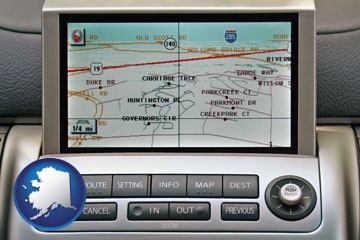 a gps navigation system - with Alaska icon