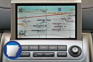 a gps navigation system - with Arkansas icon