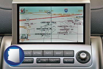 a gps navigation system - with Arizona icon