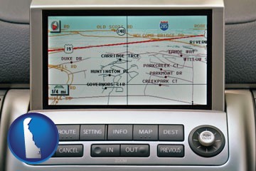 a gps navigation system - with Delaware icon