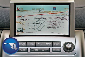 a gps navigation system - with Maryland icon