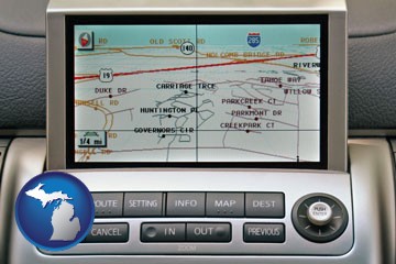 a gps navigation system - with Michigan icon