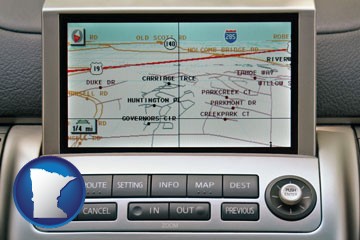 a gps navigation system - with Minnesota icon