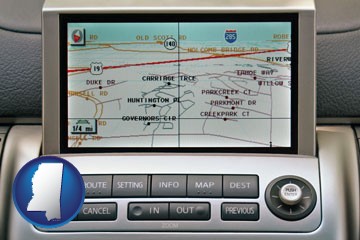 a gps navigation system - with Mississippi icon