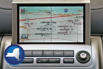 a gps navigation system - with New York icon