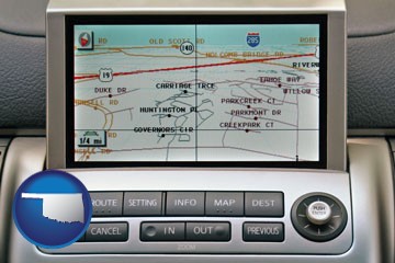 a gps navigation system - with Oklahoma icon