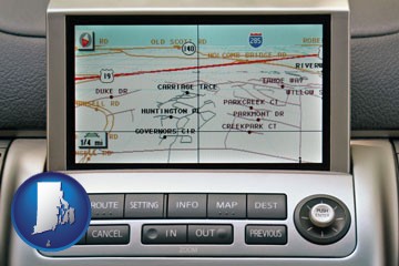a gps navigation system - with Rhode Island icon