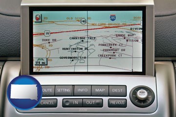 a gps navigation system - with South Dakota icon