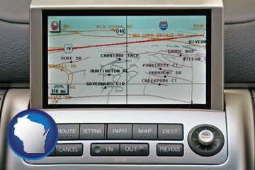 a gps navigation system - with Wisconsin icon