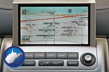 a gps navigation system - with West Virginia icon