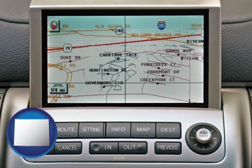 a gps navigation system - with Wyoming icon